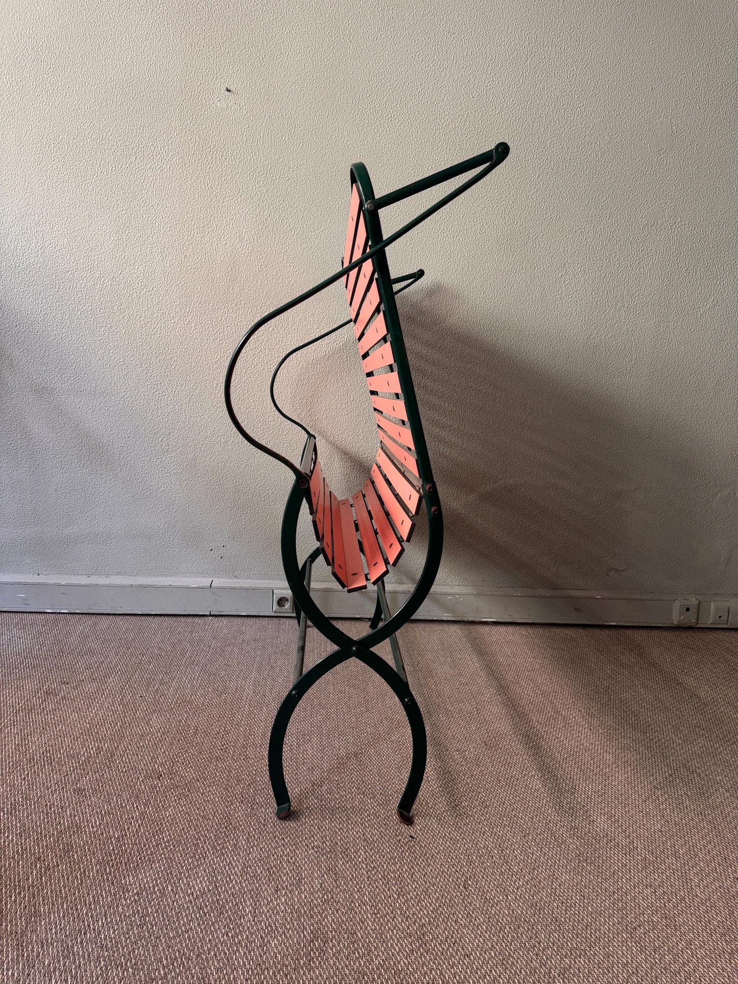 Camila Bench – Italian Postmodern Folding Wood & Metal Seating, 1984