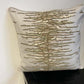 Organic Raffia Embroidered Cushion with Wooden Beads