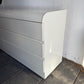 Postmodern Off-White Gloss Laminate Waterfall 6-Drawer Dresser with Chrome Trim
