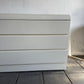 Postmodern Off-White Gloss Laminate Waterfall 6-Drawer Dresser with Chrome Trim