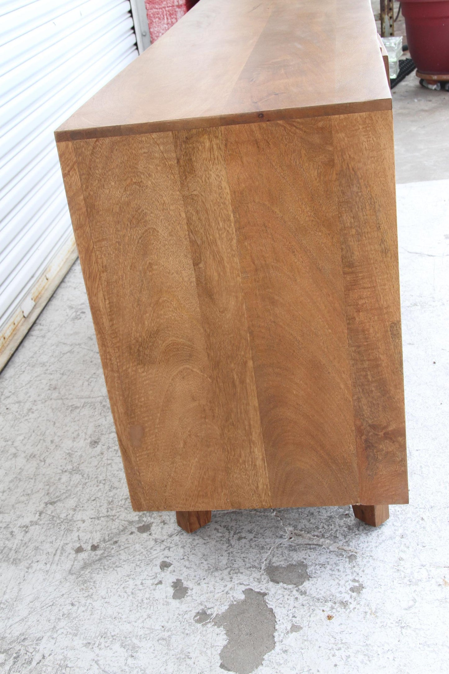 Mondrian Brutalist Four-Door Credenza – Mango Wood