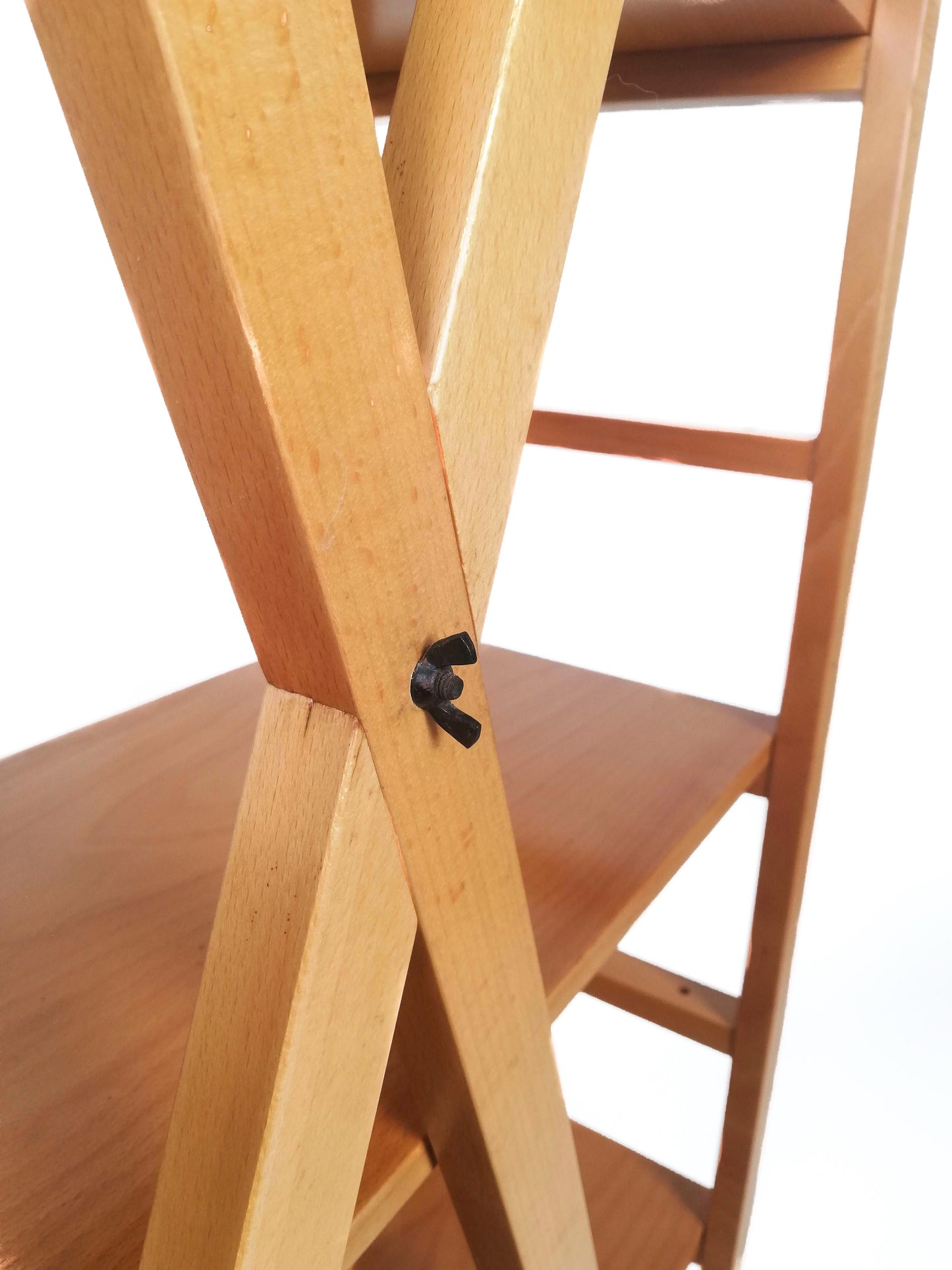 Scandinavian Modern Beech Wood Bookcase – 1970s Adjustable Shelving
