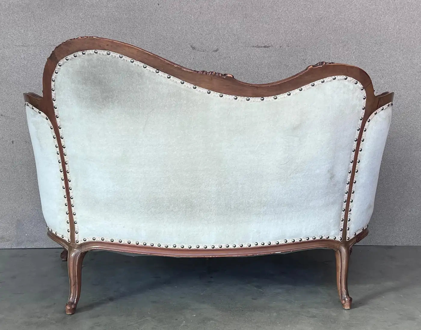 Pair of Victorian Carved Walnut Button Back Sofa