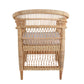 Set of Six Rattan and Wooden Armchairs with Beige Cushions