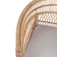 Set of Six Rattan and Wooden Armchairs with Beige Cushions