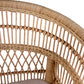 Set of Six Rattan and Wooden Armchairs with Beige Cushions