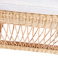 Set of Six Rattan and Wooden Armchairs with Beige Cushions