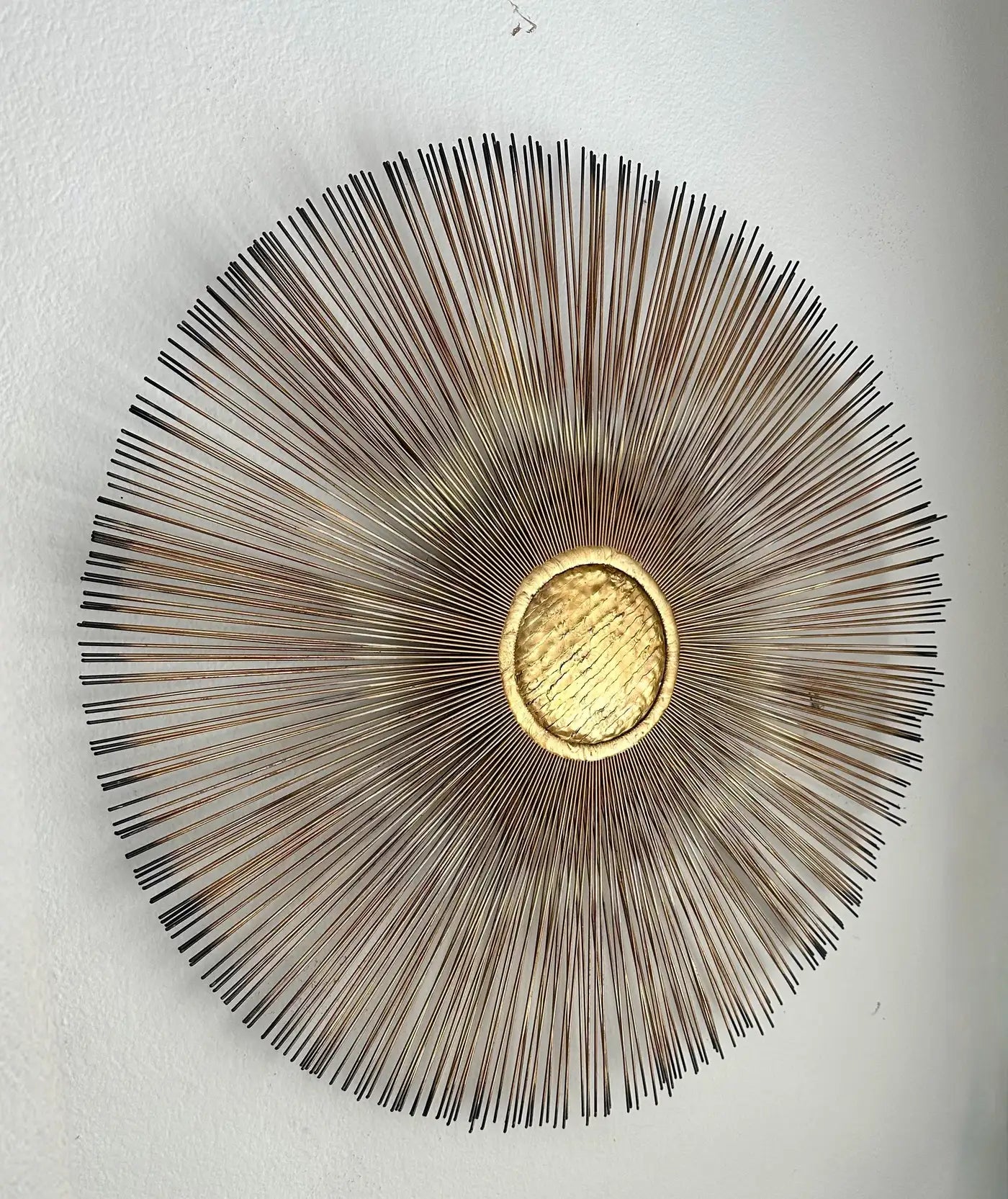 Mid-Century Starburst Mixed Metal Wall Art Sculpture
