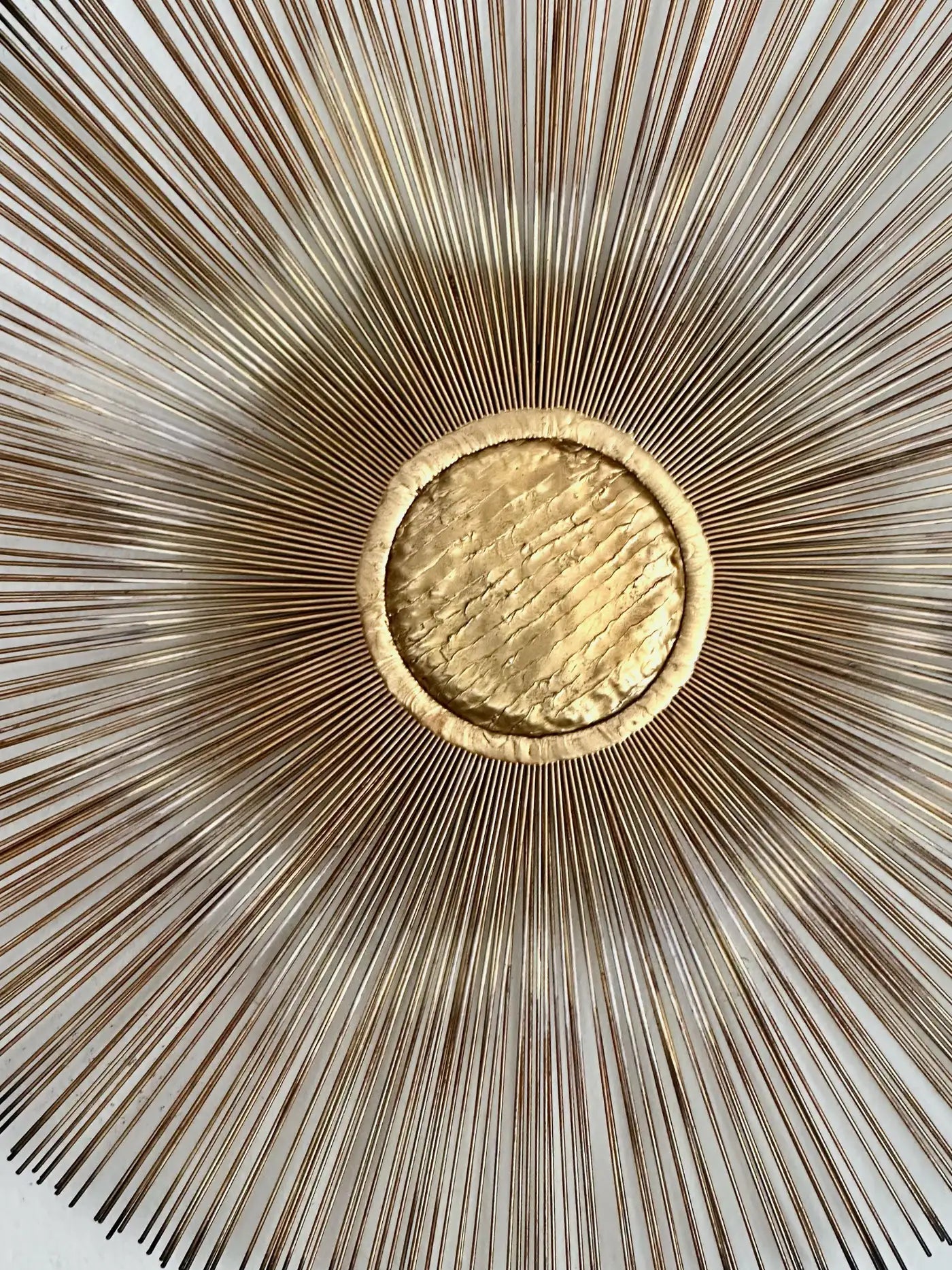 Mid-Century Starburst Mixed Metal Wall Art Sculpture