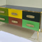 Bespoke Italian Multi-Color Glass & Brass 6-Drawer Modern Dresser