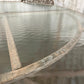 Mid-Century Modern Aluminum Patio Set with Glass Top Table and Four Chairs