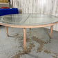 Mid-Century Modern Aluminum Patio Set with Glass Top Table and Four Chairs