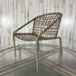 Mid-Century Modern Aluminum Patio Set with Glass Top Table and Four Chairs