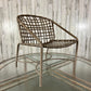 Mid-Century Modern Aluminum Patio Set with Glass Top Table and Four Chairs