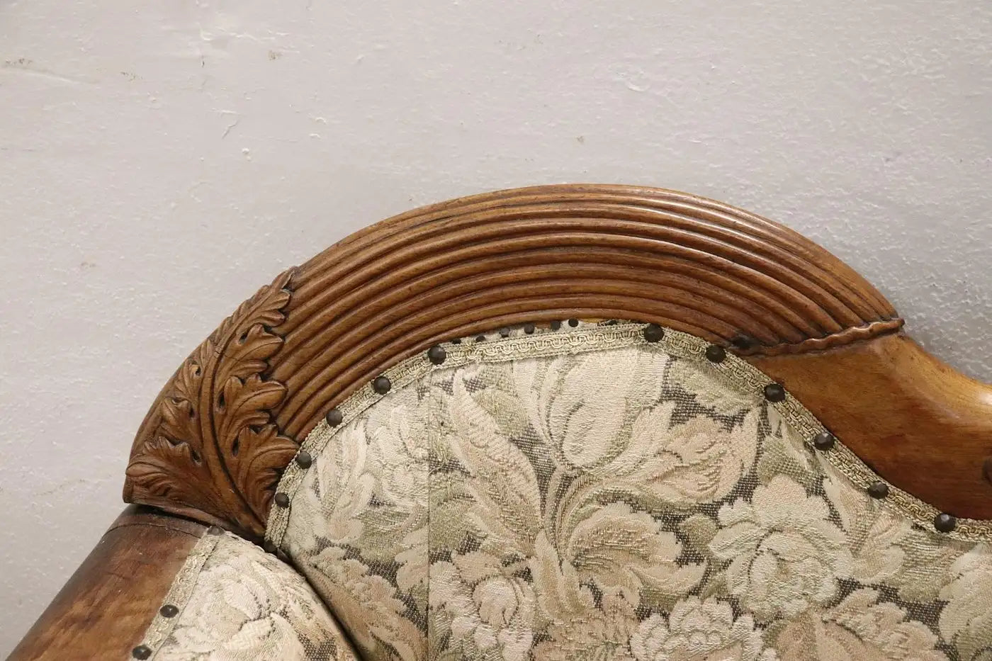 Carved Walnut Antique Large Settee