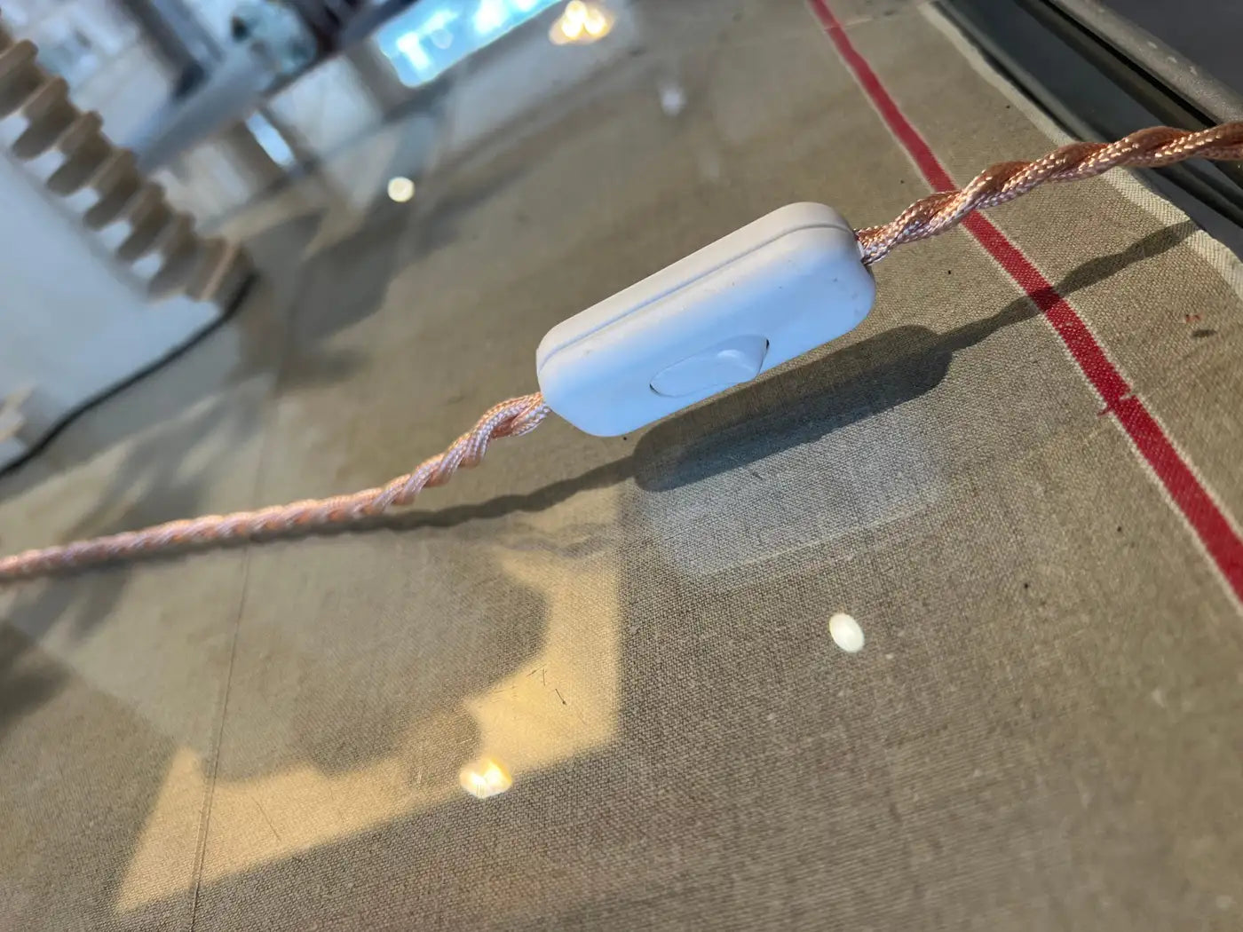 Refractory Ceramic Table Lamp with Textile Cable