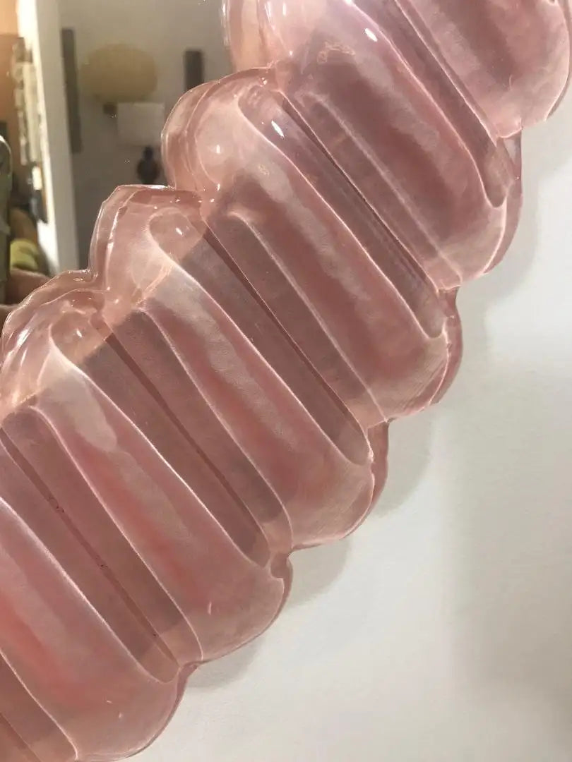 Large Oval Pink Murano Glass Mirror