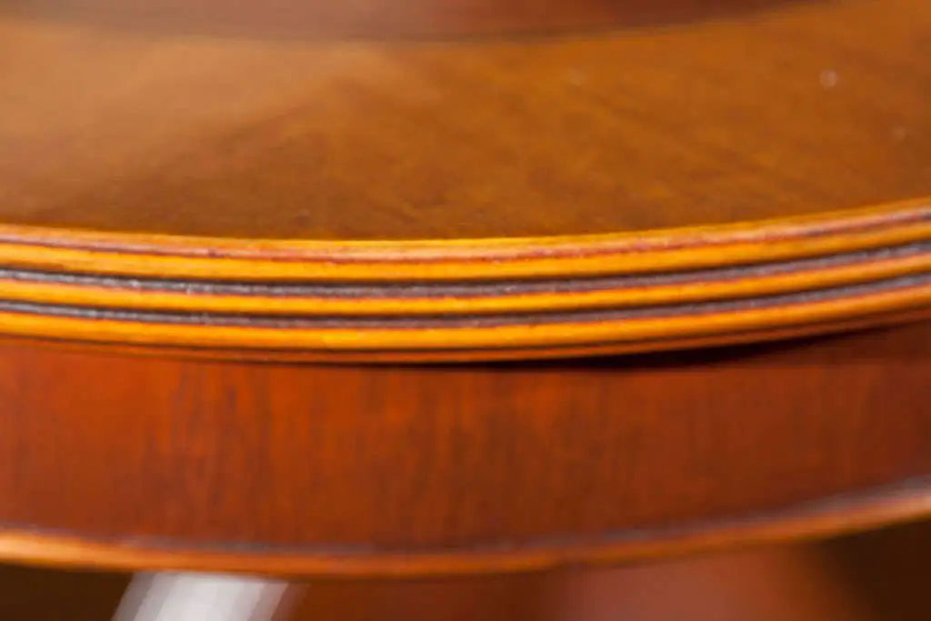 Custom English Flame Mahogany Double Pedestal Dining Table