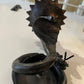 Pair of electrified Serpent Sconces finish in a gunmetal wrought iron finish