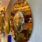 Distressed Bronze and Silver Concave Wall Mirror – Frameless Design