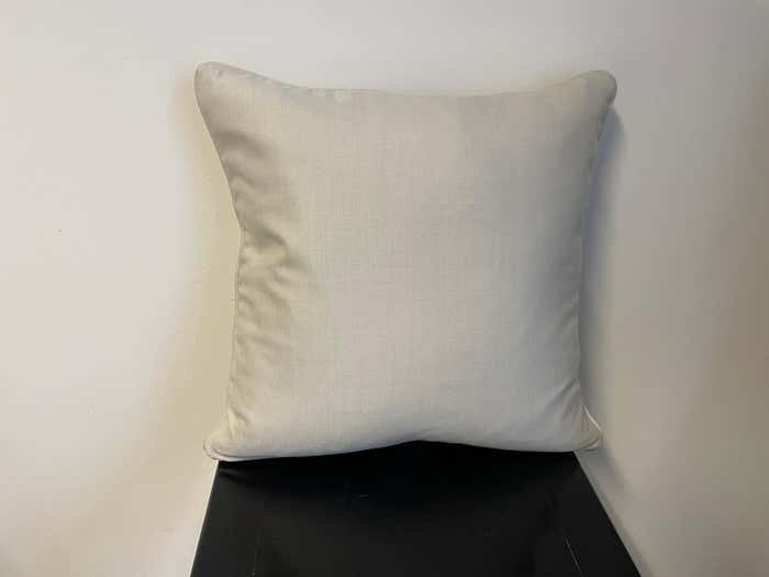 Organic Raffia Embroidered Cushion with Wooden Beads