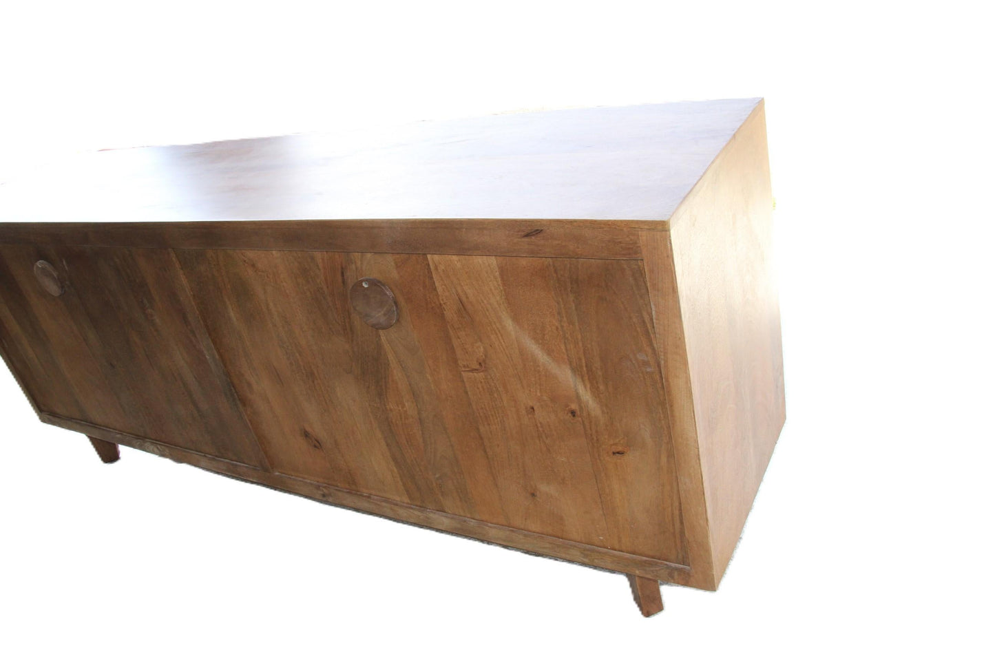 Mondrian Brutalist Four-Door Credenza – Mango Wood