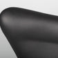 Set of Egg Lounge Chairs – Black Aniline Leather, Iconic Design