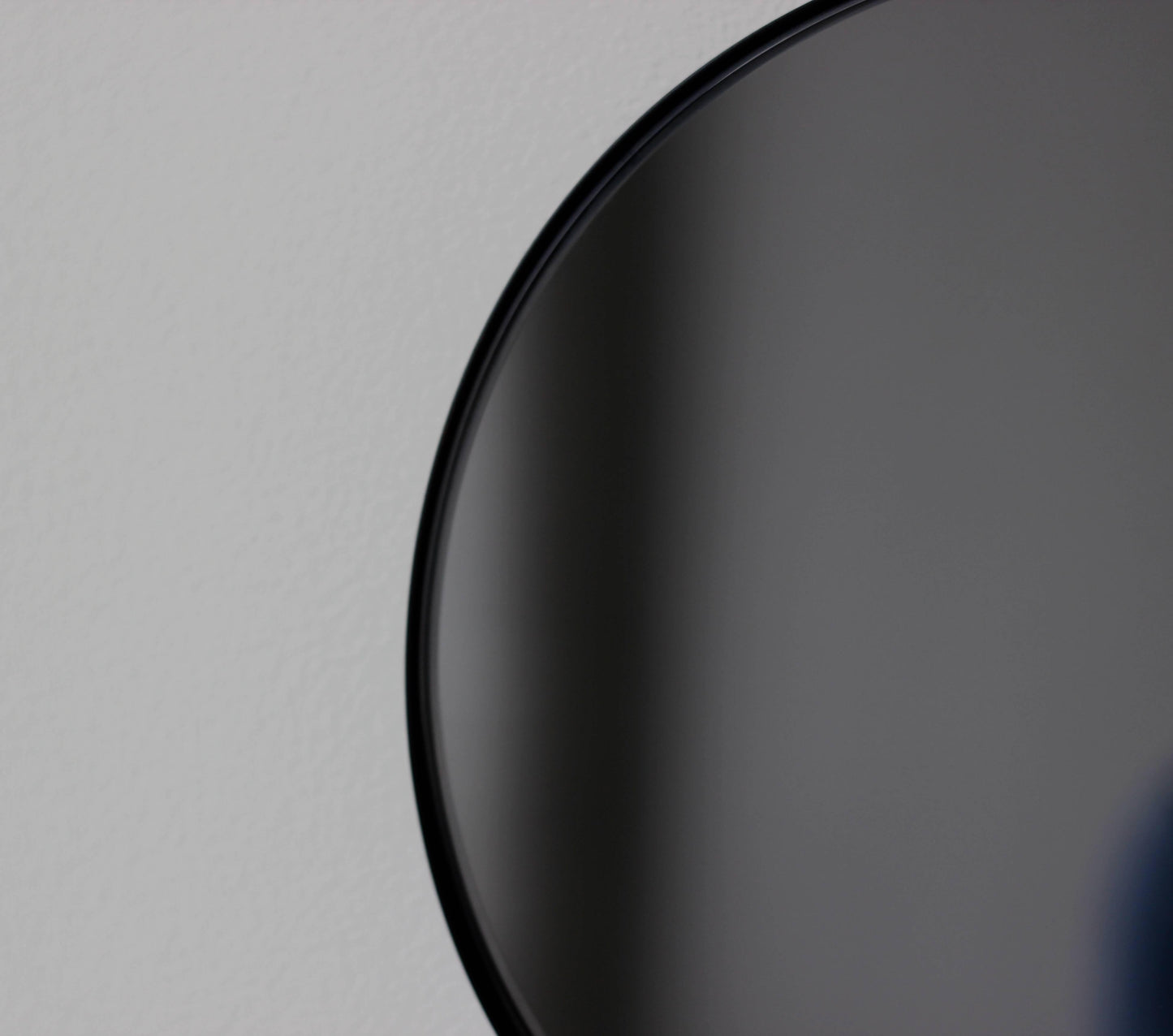 Orbis XL Round Wall Mirror – Black Tinted Glass with Black Powder-Coated Frame