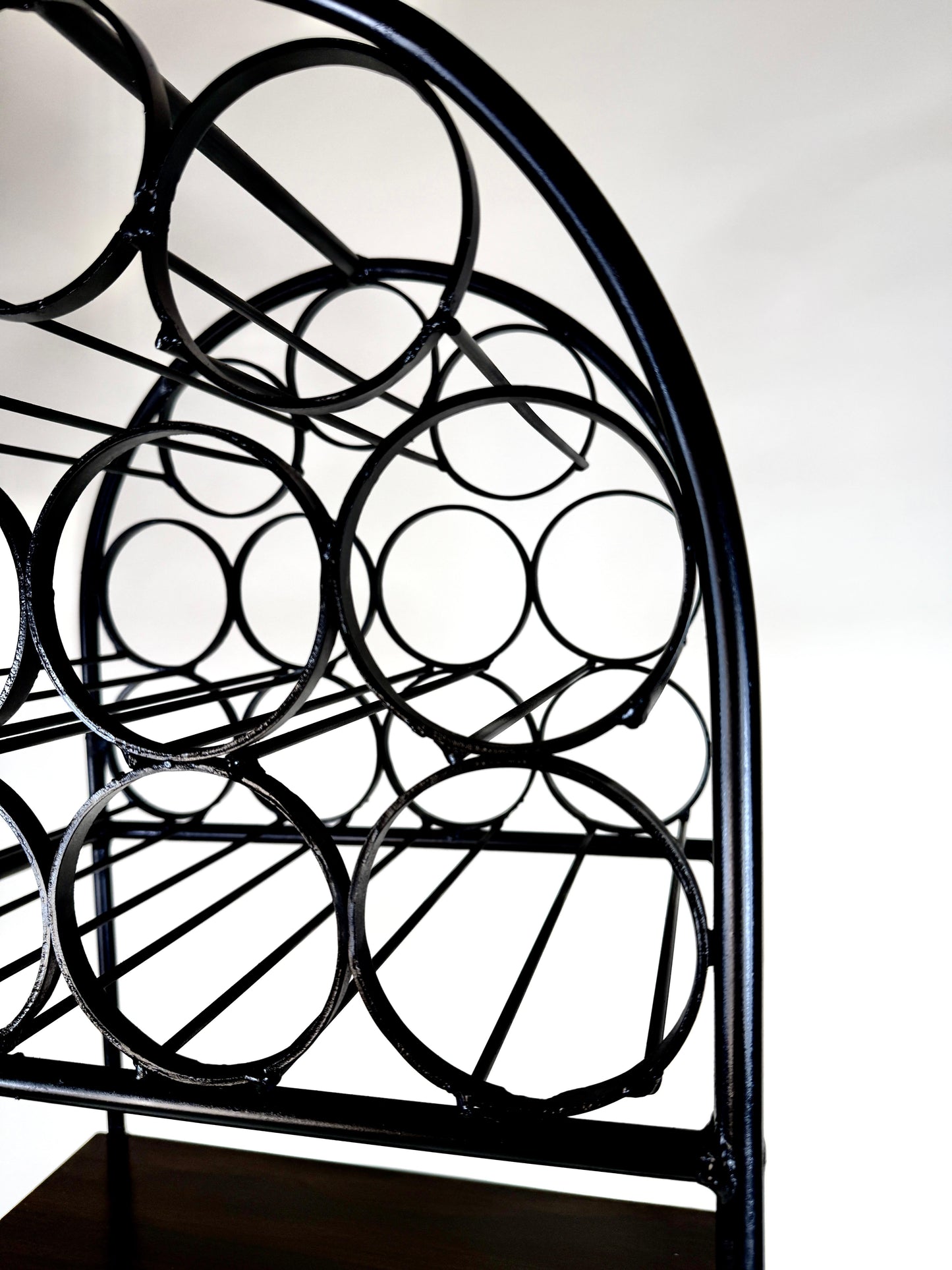 Vintage 1960s Arthur Umanoff Iron & Rattan Wine Rack with Shelves