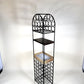 Vintage 1960s Arthur Umanoff Iron & Rattan Wine Rack with Shelves