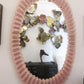 Large Oval Pink Murano Glass Mirror