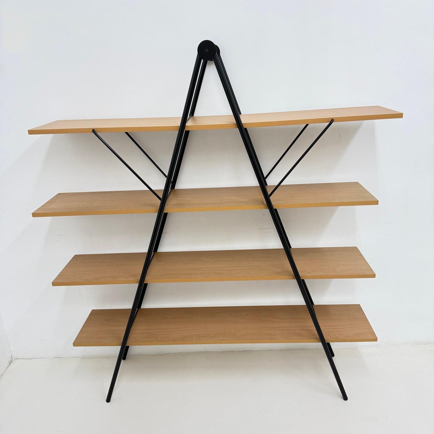 Vintage 1980s Postmodern Minimalist Wall Shelves – Metal & Wood