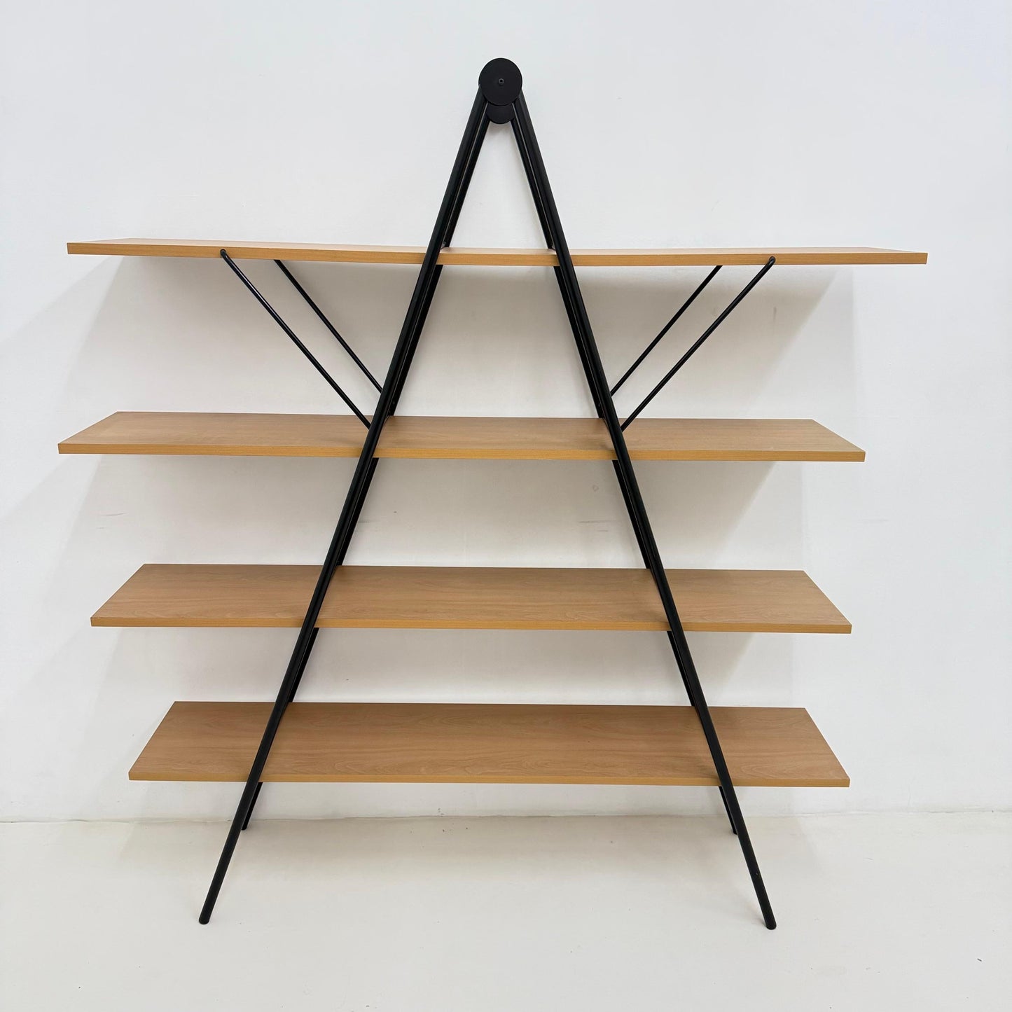 Vintage 1980s Postmodern Minimalist Wall Shelves – Metal & Wood