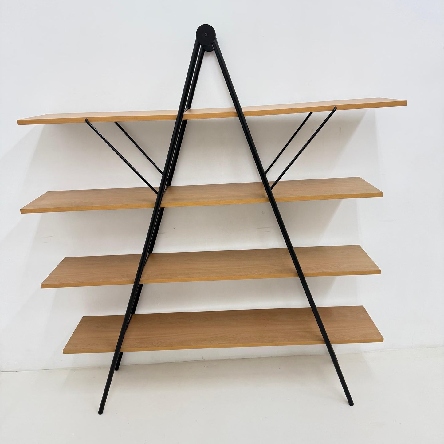 Vintage 1980s Postmodern Minimalist Wall Shelves – Metal & Wood