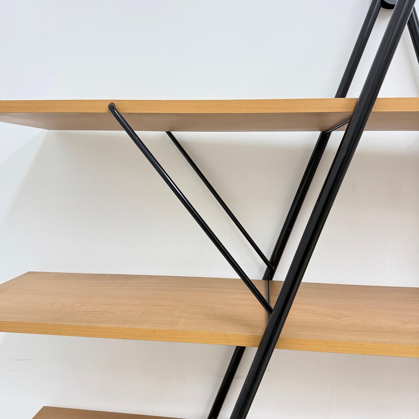 Vintage 1980s Postmodern Minimalist Wall Shelves – Metal & Wood