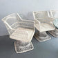Woven Fiberglass Patio Dining Set with Ottomans