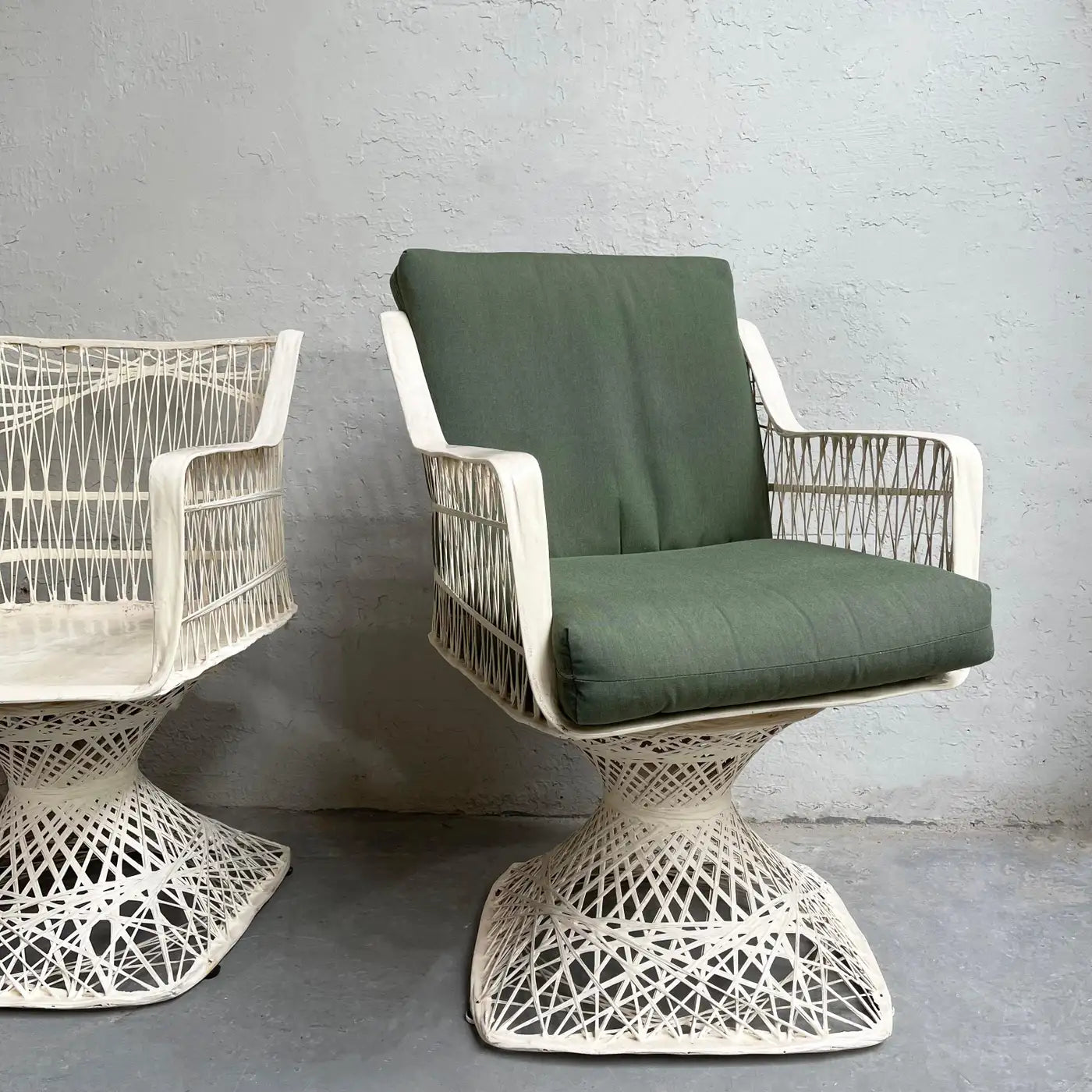 Woven Fiberglass Patio Dining Set with Ottomans