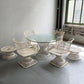 Woven Fiberglass Patio Dining Set with Ottomans