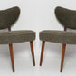 Pair of Green Bouclé Shell Club Chairs