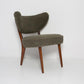 Pair of Green Bouclé Shell Club Chairs