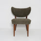 Pair of Green Bouclé Shell Club Chairs
