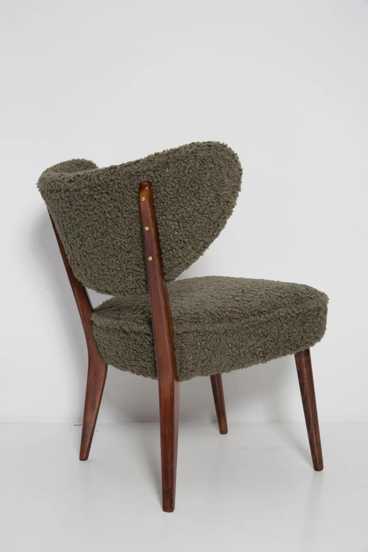 Pair of Green Bouclé Shell Club Chairs