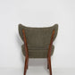 Pair of Green Bouclé Shell Club Chairs