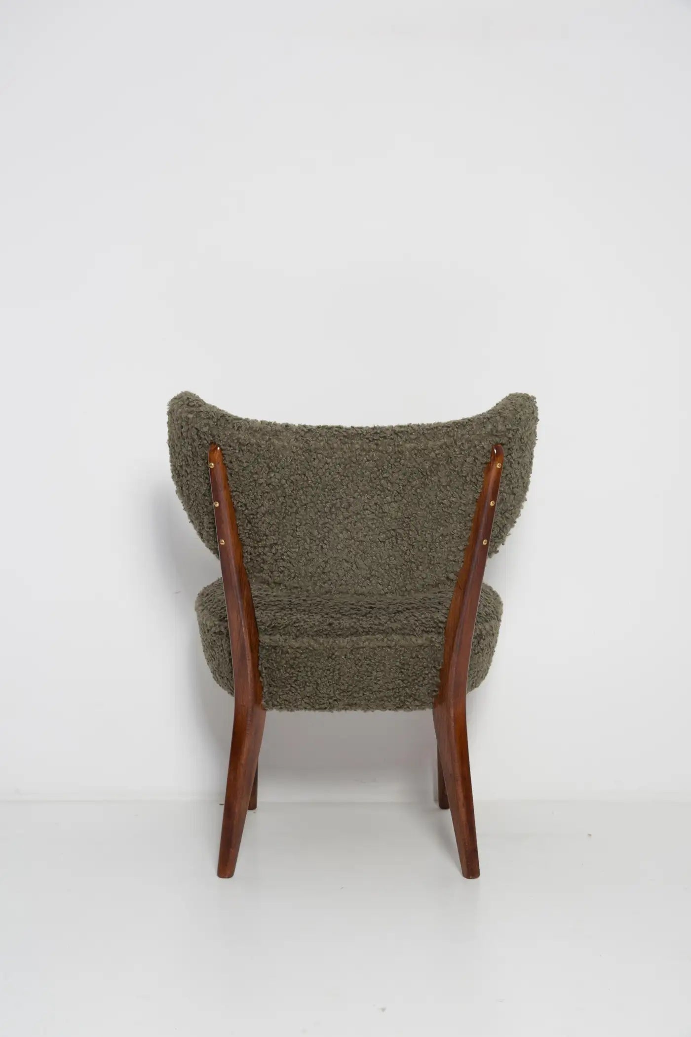Pair of Green Bouclé Shell Club Chairs