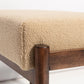 Camel Bouclé Mid-Century Inspired Bench