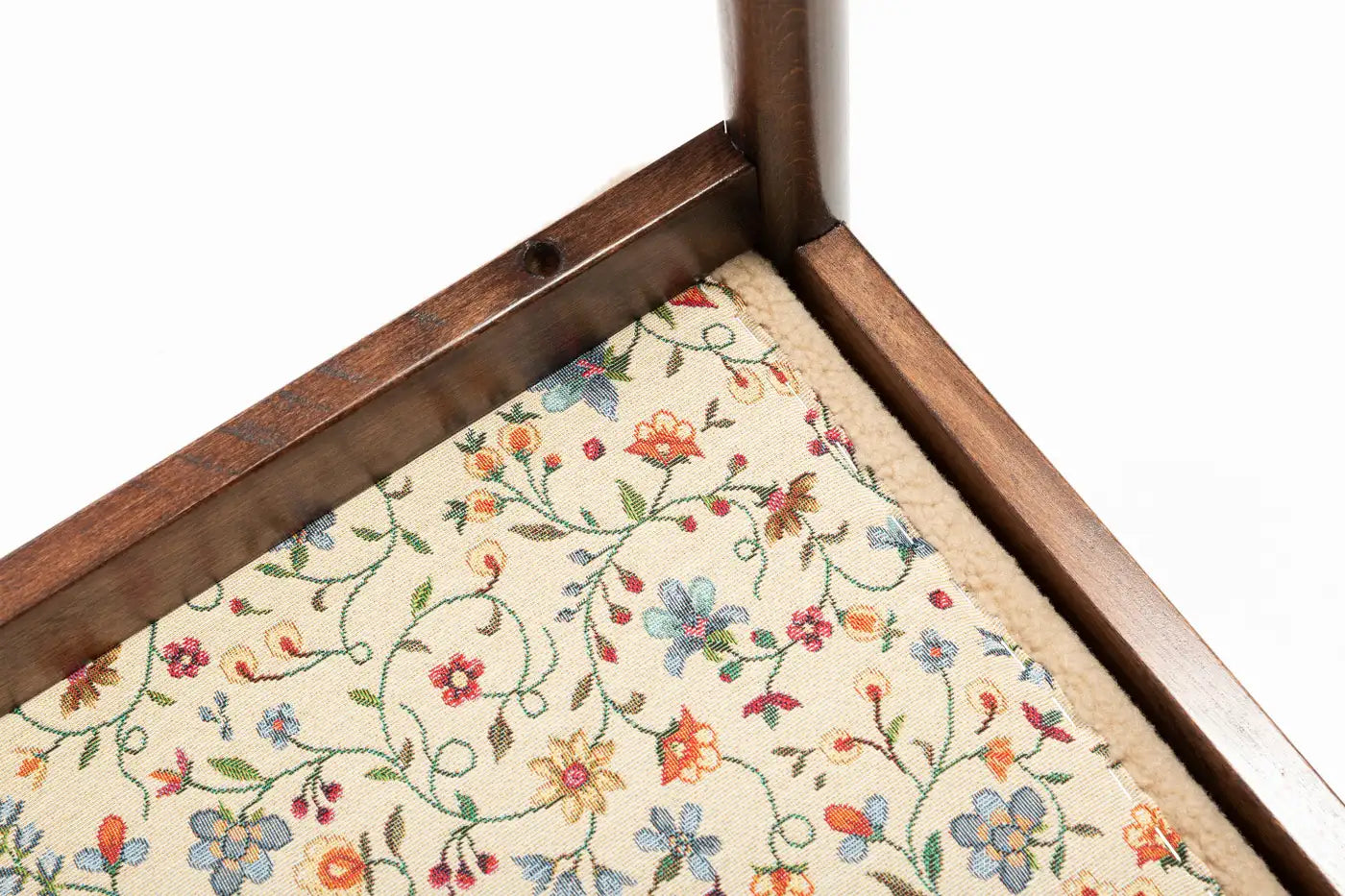 Camel Bouclé Mid-Century Inspired Bench