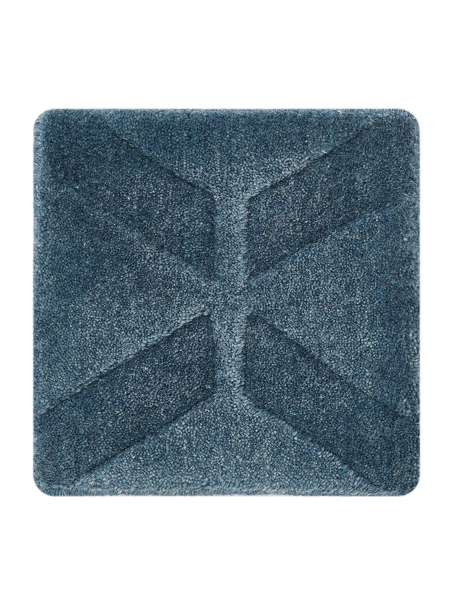 Stylish Blue Wool & Viscose Rug