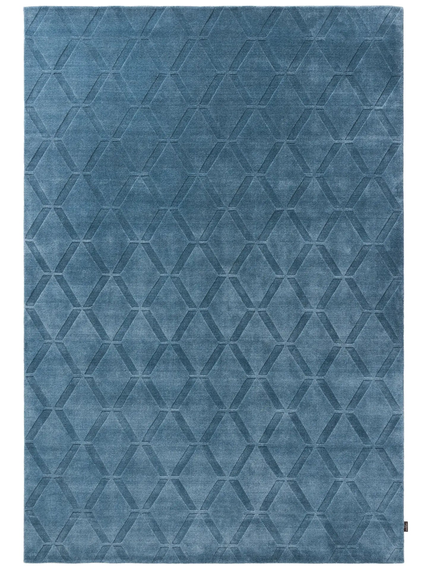 Stylish Blue Wool & Viscose Rug