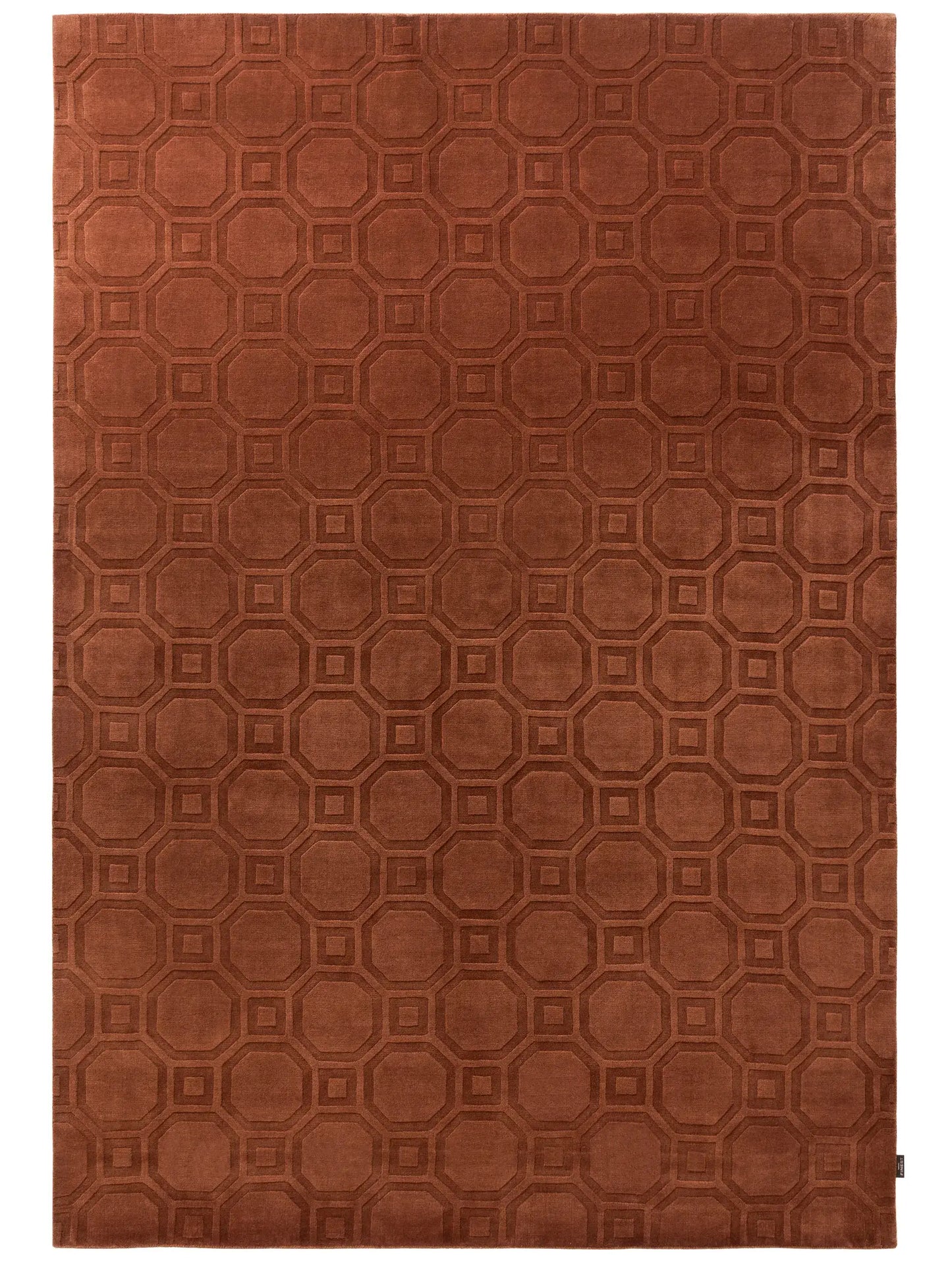 Warm Terracotta Wool & Viscose Accent Rug