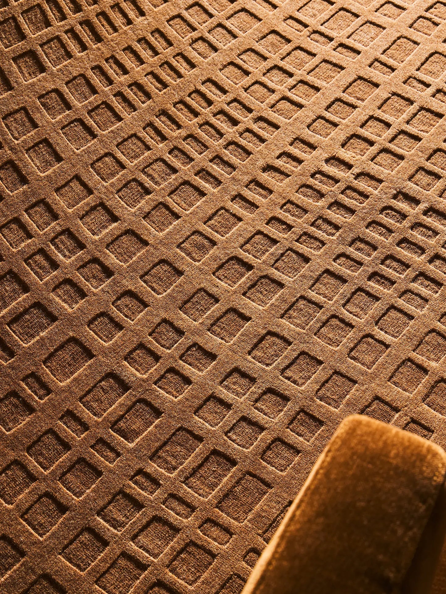 Neutral Beige & Light Brown Wool-Viscose Rug